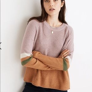 Madewell Purple and Brown Colorblock Sweater